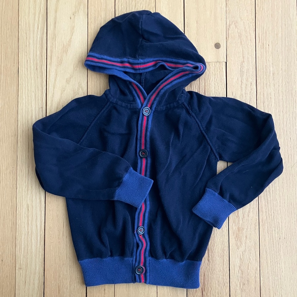 Jacadi Cardigan with Hood, Navy, sz 5A